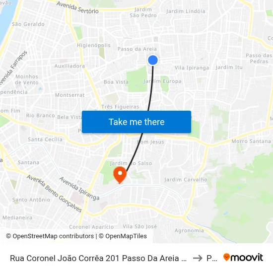 Rua Coronel João Corrêa 201 Passo Da Areia Porto Alegre - Rs 91350-190 Brasil to Pucrs map