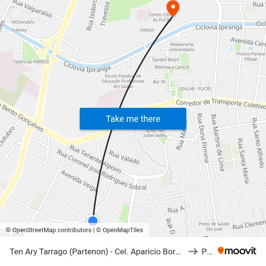Ten Ary Tarrago (Partenon) - Cel. Aparicio Borges Porto Alegre - Rs 91510-390 Brasil to Pucrs map