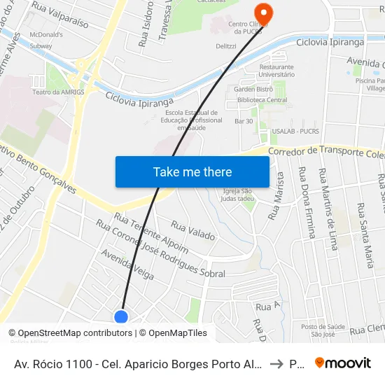 Av. Rócio 1100 - Cel. Aparicio Borges Porto Alegre - Rs 91510-090 Brasil to Pucrs map