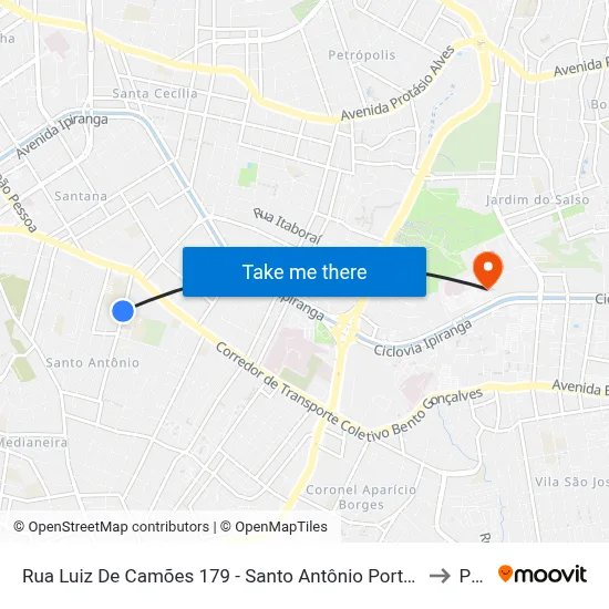 Rua Luiz De Camões 179 - Santo Antônio Porto Alegre - Rs 90620-150 Brasil to Pucrs map