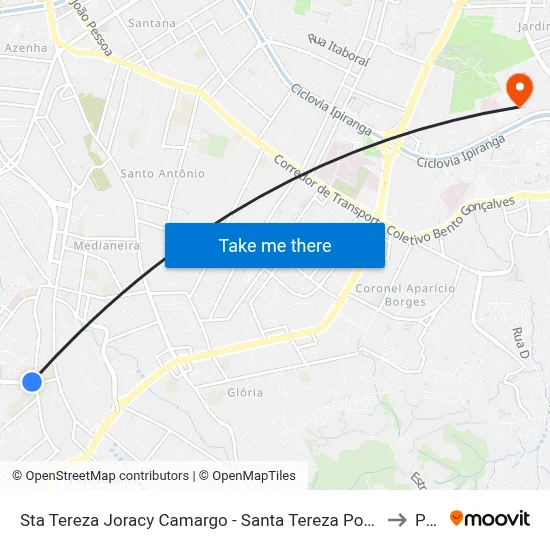 Sta Tereza Joracy Camargo - Santa Tereza Porto Alegre - Rs 90840-520 Brasil to Pucrs map