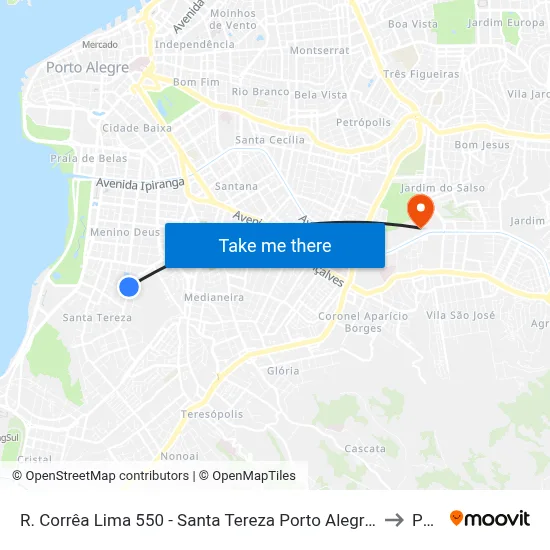 R. Corrêa Lima 550 - Santa Tereza Porto Alegre - Rs 90850-250 Brasil to Pucrs map