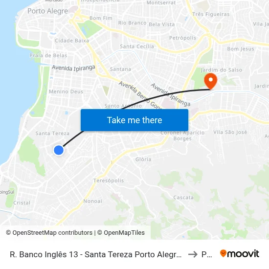 R. Banco Inglês 13 - Santa Tereza Porto Alegre - Rs 90840-600 Brasil to Pucrs map
