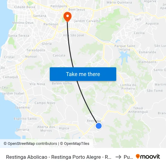 Restinga Abolicao - Restinga Porto Alegre - Rs 91790-230 Brasil to Pucrs map