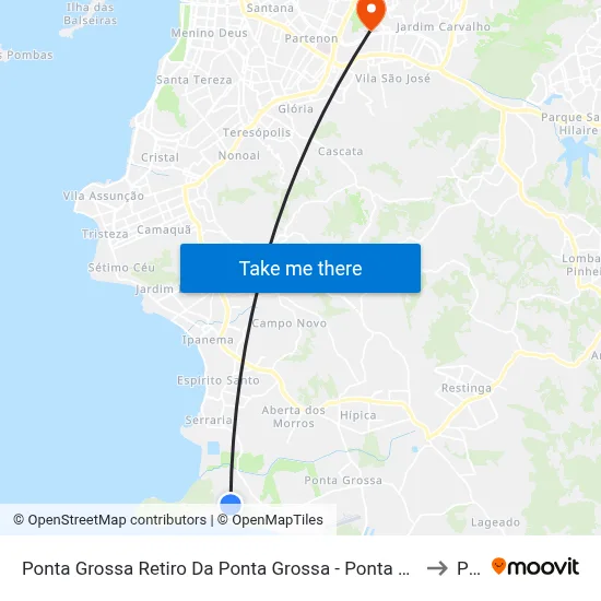 Ponta Grossa Retiro Da Ponta Grossa - Ponta Grossa Porto Alegre - Rs 91780-620 Brasil to Pucrs map