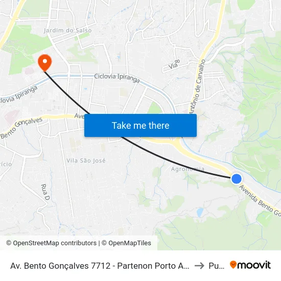 Av. Bento Gonçalves 7712 - Partenon Porto Alegre - Rs Brasil to Pucrs map