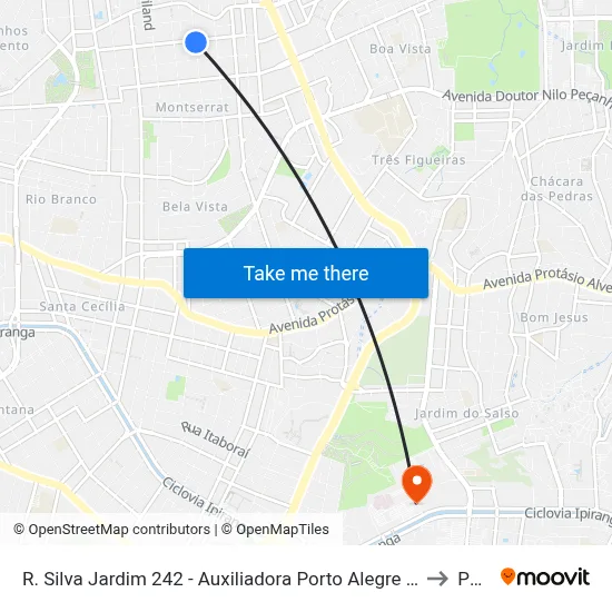 R. Silva Jardim 242 - Auxiliadora Porto Alegre - Rs 90450-070 Brasil to Pucrs map