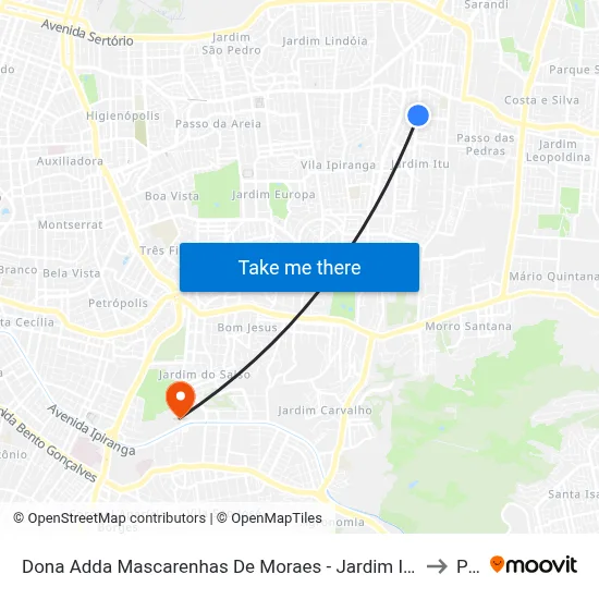 Dona Adda Mascarenhas De Moraes - Jardim Itu-Sabará Porto Alegre - Rs 91220-140 Brasil to Pucrs map