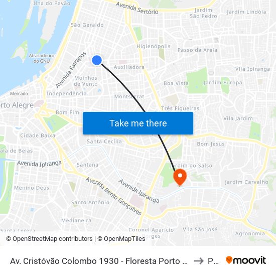 Av. Cristóvão Colombo 1930 - Floresta Porto Alegre - Rs 90560-002 Brasil to Pucrs map