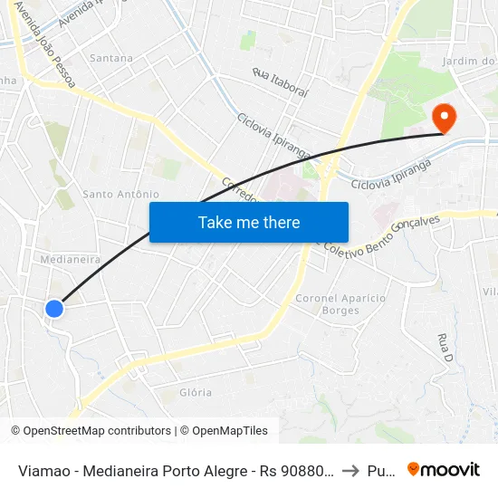 Viamao - Medianeira Porto Alegre - Rs 90880-080 Brasil to Pucrs map