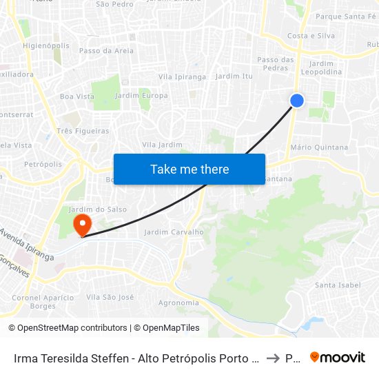 Irma Teresilda Steffen - Alto Petrópolis Porto Alegre - Rs 91240-470 Brasil to Pucrs map