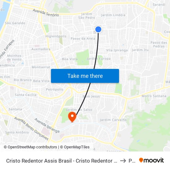 Cristo Redentor Assis Brasil - Cristo Redentor Porto Alegre - Rs 91010-001 Brasil to Pucrs map