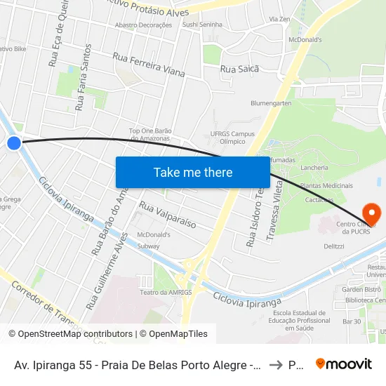 Av. Ipiranga 55 - Praia De Belas Porto Alegre - Rs 90160-092 Brasil to Pucrs map