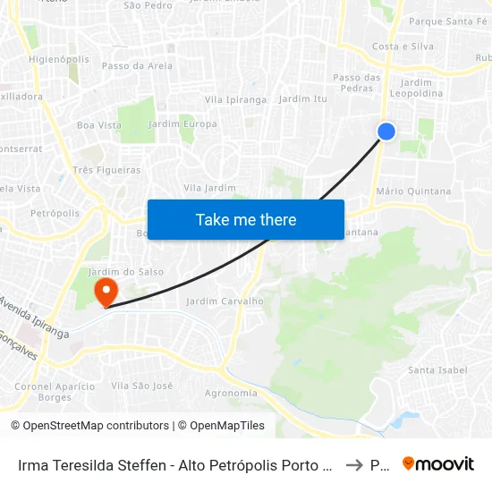 Irma Teresilda Steffen - Alto Petrópolis Porto Alegre - Rs 91240-470 Brasil to Pucrs map