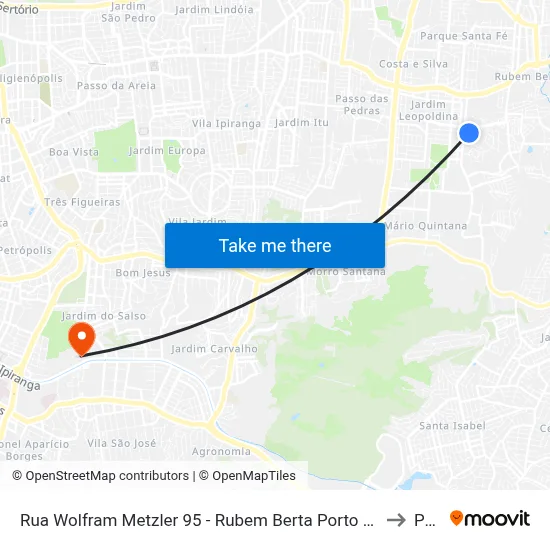 Rua Wolfram Metzler 95 - Rubem Berta Porto Alegre - Rs 91250-320 Brasil to Pucrs map