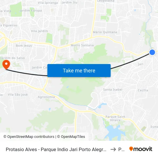 Protasio Alves - Parque Indio Jari Porto Alegre - Rs 94495-000 Brasil to Pucrs map