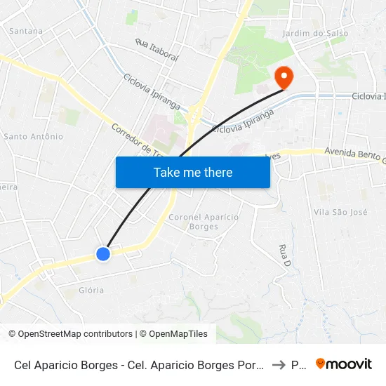 Cel Aparicio Borges - Cel. Aparicio Borges Porto Alegre - Rs 90680-570 Brasil to Pucrs map