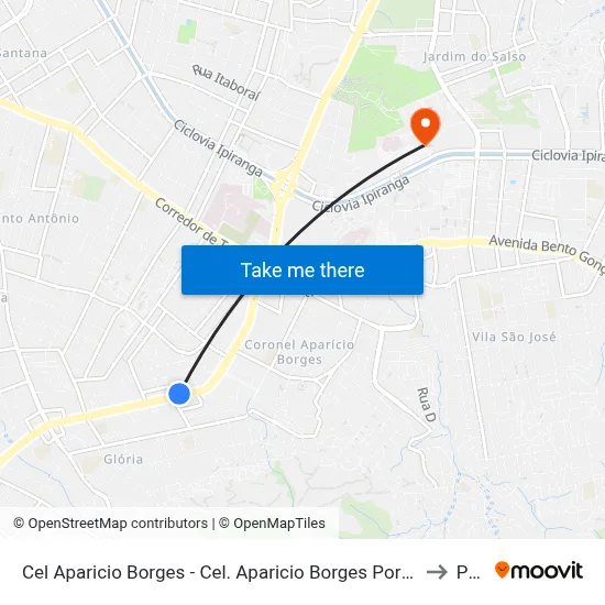 Cel Aparicio Borges - Cel. Aparicio Borges Porto Alegre - Rs 90680-570 Brasil to Pucrs map