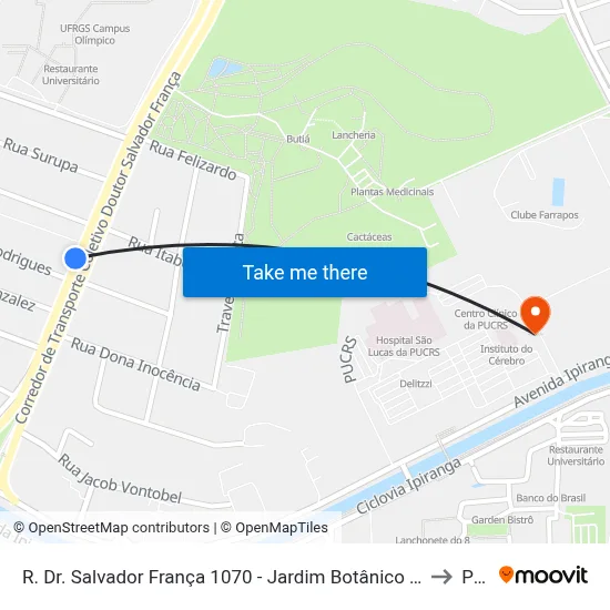 R. Dr. Salvador França 1070 - Jardim Botânico Porto Alegre - Rs 90690-000 Brasil to Pucrs map