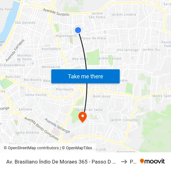 Av. Brasiliano Índio De Moraes 365 - Passo D Areia Porto Alegre - Rs 91030-001 Brasil to Pucrs map