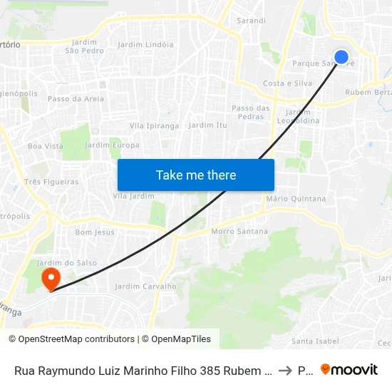 Rua Raymundo Luiz Marinho Filho 385 Rubem Berta Porto Alegre - Rs 91180-205 Brasil to Pucrs map
