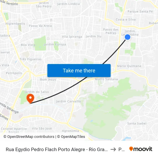 Rua Egydio Pedro Flach Porto Alegre - Rio Grande Do Sul 91240 Brasil to Pucrs map