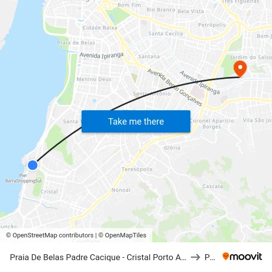 Praia De Belas Padre Cacique - Cristal Porto Alegre - Rs 90810-240 Brasil to Pucrs map