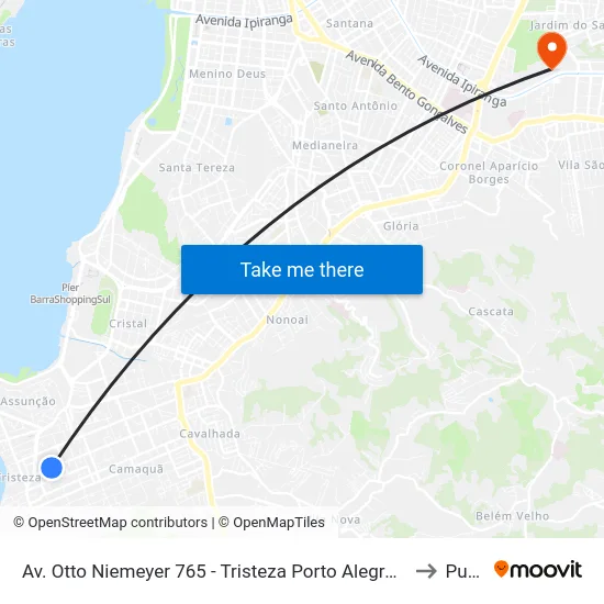 Av. Otto Niemeyer 765 - Tristeza Porto Alegre - Rs Brasil to Pucrs map