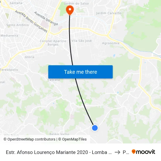 Estr. Afonso Lourenço Mariante 2020 - Lomba Do Pinheiro Porto Alegre - Rs 91550-671 Brasil to Pucrs map
