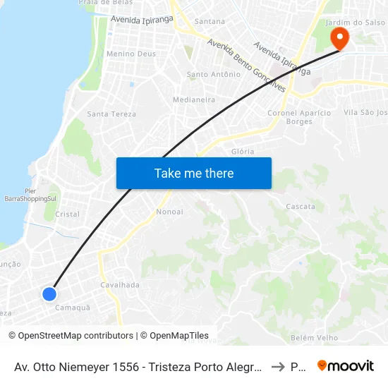 Av. Otto Niemeyer 1556 - Tristeza Porto Alegre - Rs 91910-001 Brasil to Pucrs map