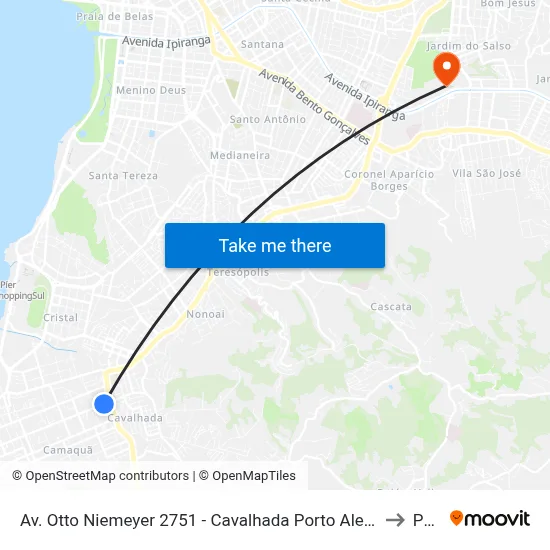 Av. Otto Niemeyer 2751 - Cavalhada Porto Alegre - Rs 91910-001 Brasil to Pucrs map