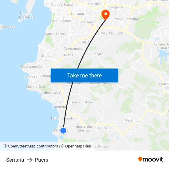 Serraria to Pucrs map