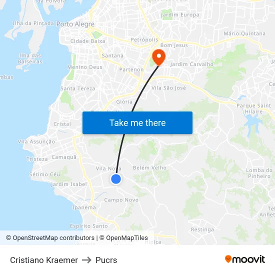 Cristiano Kraemer to Pucrs map