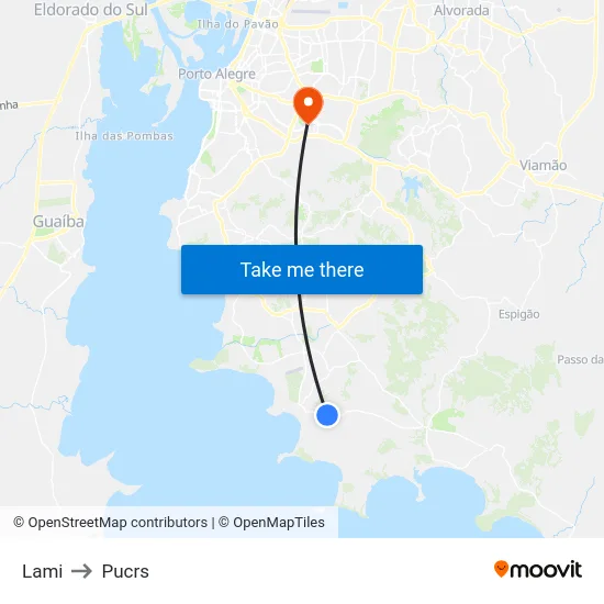 Lami to Pucrs map