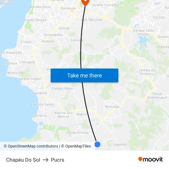 Chapéu Do Sol to Pucrs map