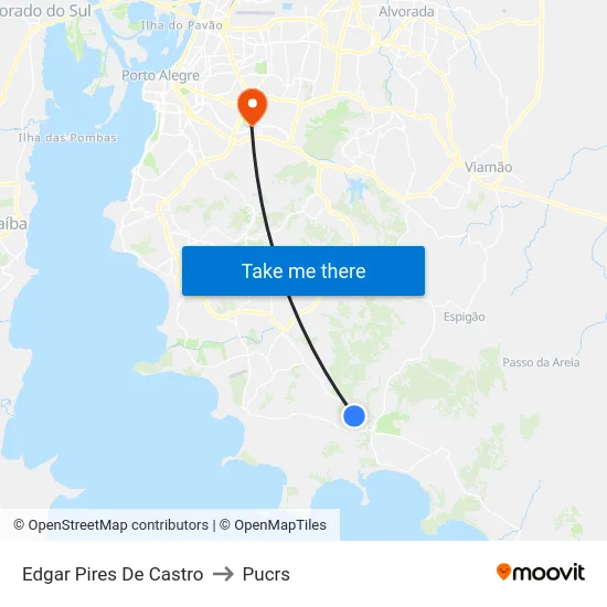 Edgar Pires De Castro to Pucrs map