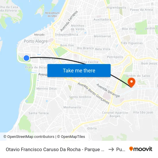 Otavio Francisco Caruso Da Rocha - Parque Harmonia to Pucrs map