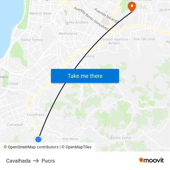 Cavalhada to Pucrs map
