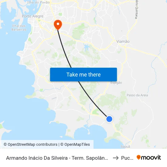 Armando Inácio Da Silveira - Term. Sapolândia to Pucrs map