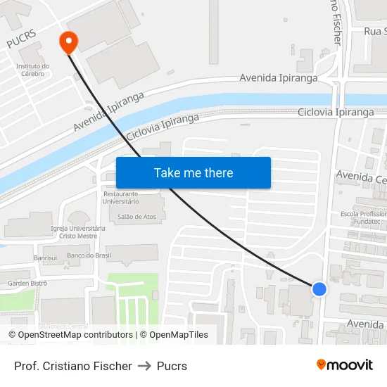 Prof. Cristiano Fischer to Pucrs map