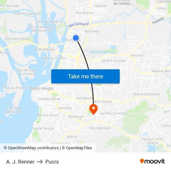 A. J. Renner to Pucrs map