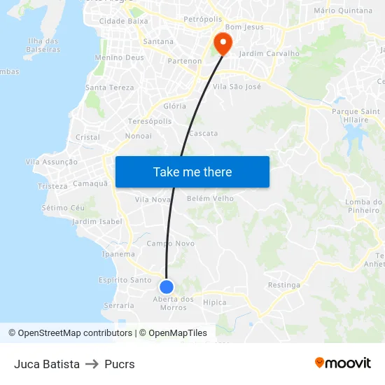 Juca Batista to Pucrs map