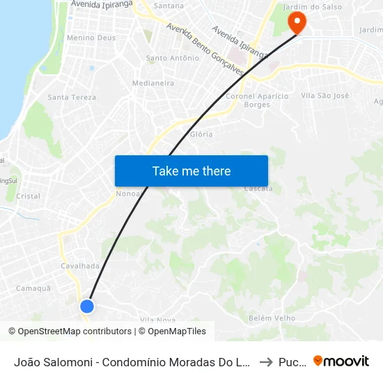 João Salomoni - Condomínio Moradas Do Lago to Pucrs map