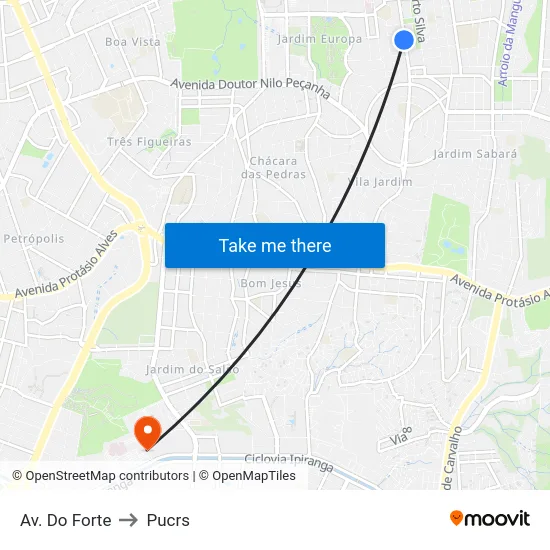 Av. Do Forte to Pucrs map