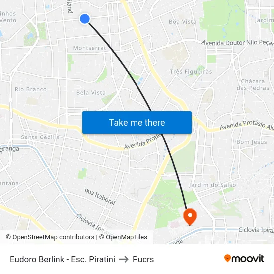 Eudoro Berlink - Esc. Piratini to Pucrs map