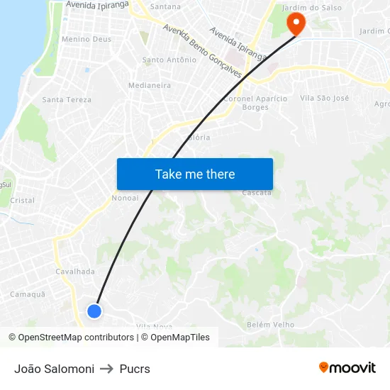 João Salomoni to Pucrs map