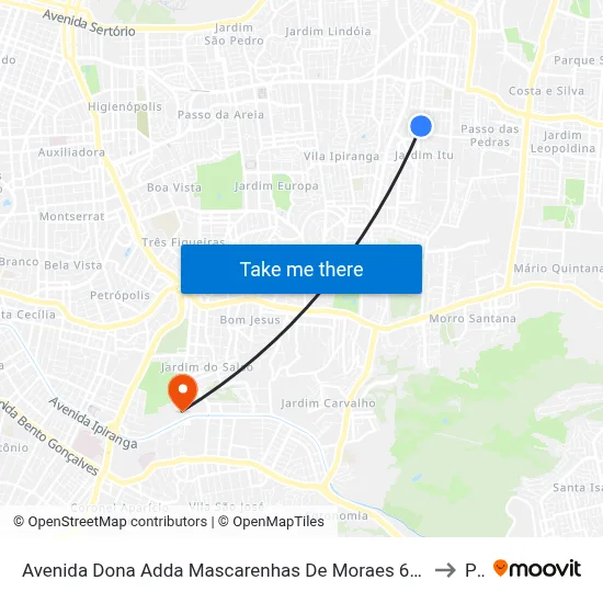 Avenida Dona Adda Mascarenhas De Moraes 645 Jardim Itu-Sabará Porto Alegre - Rio Grande Do Sul 91220-140 Brasil to Pucrs map