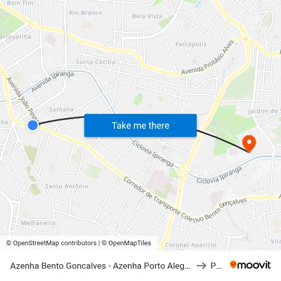 Azenha Bento Goncalves - Azenha Porto Alegre - Rs 90690-060 Brasil to Pucrs map