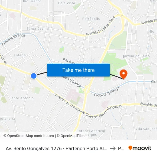 Av. Bento Gonçalves 1276 - Partenon Porto Alegre - Rs 90650-001 Brasil to Pucrs map