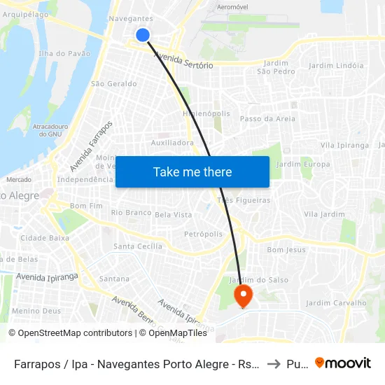 Farrapos / Ipa - Navegantes Porto Alegre - Rs 90240-001 Brasil to Pucrs map